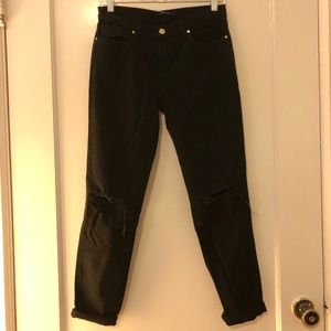 J Brand Ripped Knee Baggy Boyfriend Jeans